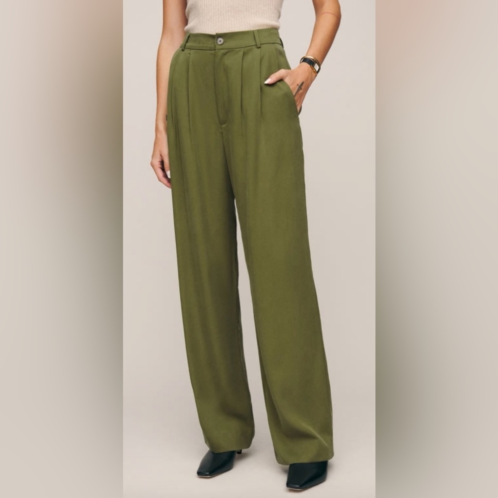 Reformation mason pants pear green size 6